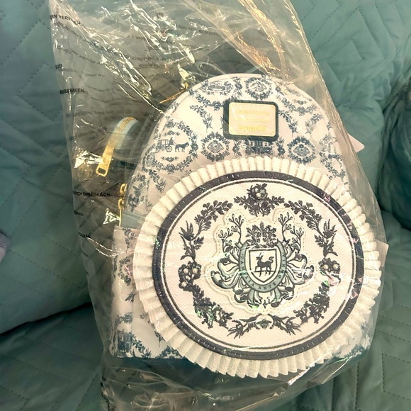 Loungefly Handbags - Loungefly Bridgerton White and Blue Floral Backpack